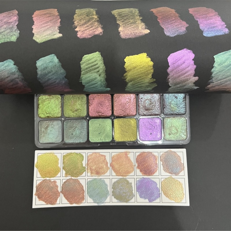 카멜레온 솔리드 수채화 물감 솔리드 펄리센트 수채화 안 - Watercolor Paint Set Solid Pigment 리뷰 및 가격