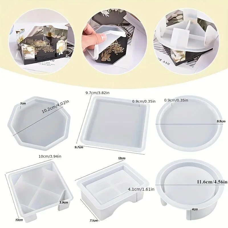코스터 수지 금형 세트에는 1pc 코스터 보관 상자 금 - Silicone Epoxy Resin Molds Set 리뷰 및 가격