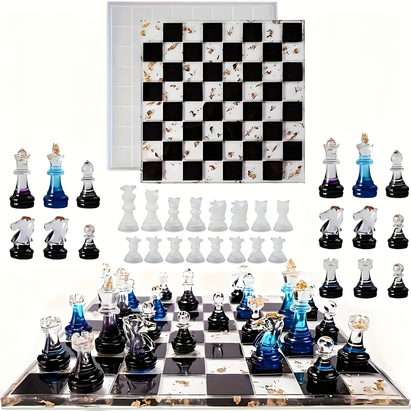 11Chessboard16Resin 실리콘 몰드 세트, - Silicone Epoxy Resin Molds Set 리뷰 및 가격