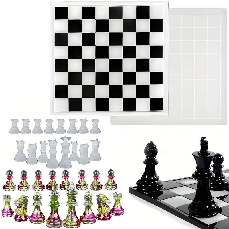 11Chessboard16Resin 실리콘 몰드 세트, - Silicone Epoxy Resin Molds Set 리뷰 및 가격
