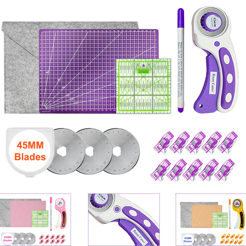 45mm 로터리 커터(두꺼운 A4 커팅 매트 포함) + - Rotary Cutter For Fabric 45Mm 리뷰 및 가격