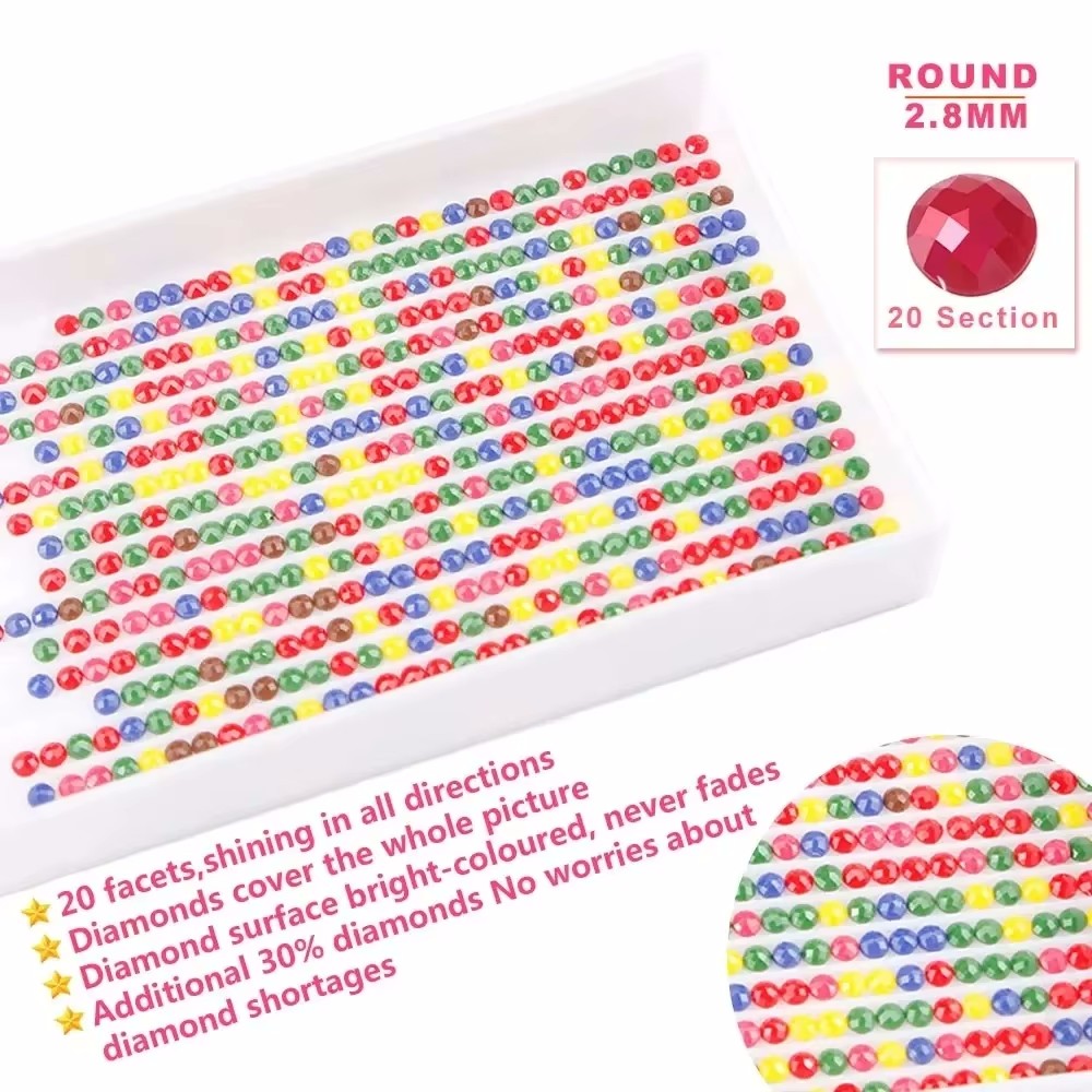 5D 풀라운드 다이아몬드 페인팅 키트 만화 속 행복한  - 5D Diamond Painting Kit Full Drill 리뷰 및 가격