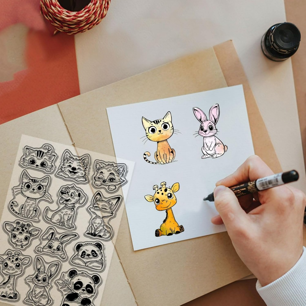 고양이 개 토끼 스크랩북을위한 클리어 스탬프 팬더 폭스 - Clear Silicone Stamps For Card Making 리뷰 및 가격