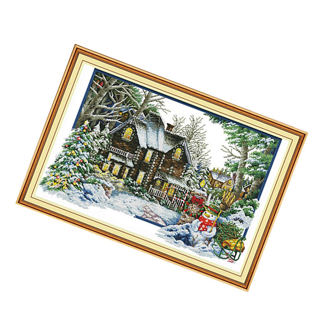 프리프린트된 겨울 패턴 자수 세트가 포함된 스탬프 크로 - Cross Stitch Stamped Kits Beginners 리뷰 및 가격