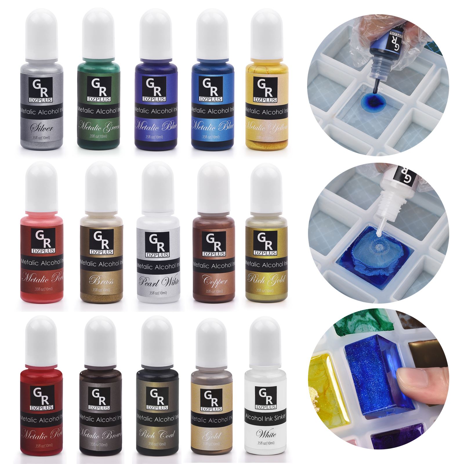 1 세트 수지 안료 키트 아트 잉크 알코올 액체 착색제 - Silicone Epoxy Resin Molds Set 리뷰 및 가격